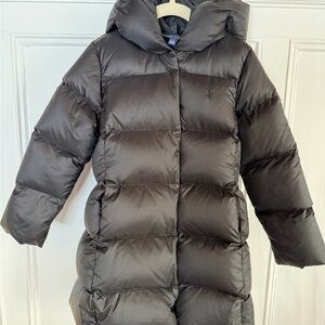 Polo Ralph Lauren Black Puffer Coat with Hood NWOT Size 6